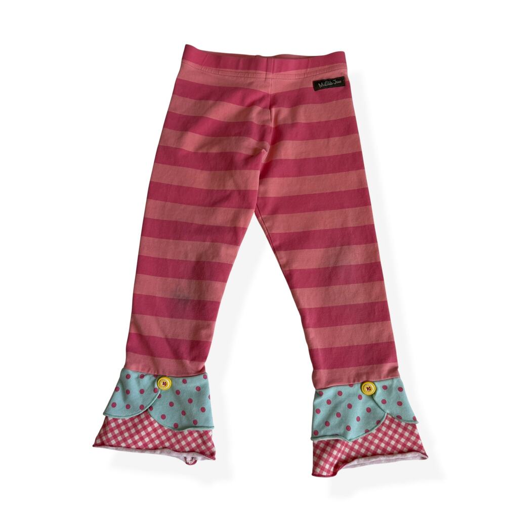 Matilda Jane Pinky Promise Scrappy Pink Stripes Leggings Girls 6
